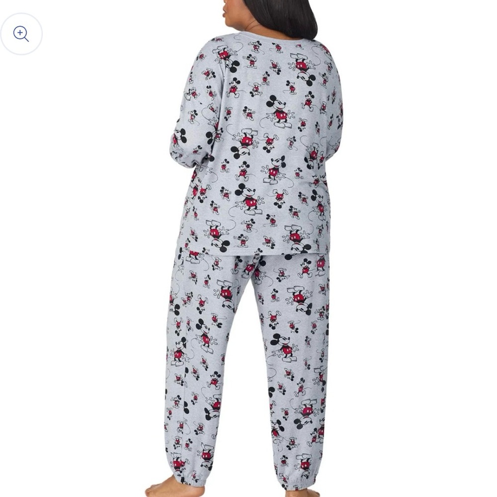 NWOT Disney Mickey Mouse Long Sleeve Soft Jersey Pajama Lounge Set, Size L - Picture 5 of 15
